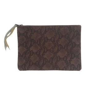 Lalla Marrakech Snake Print Leather Clutch Bag